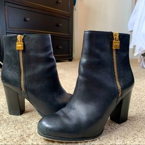 Michael Kors Black Leather Ankle Booties